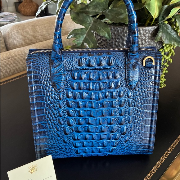 Brahmin Small Caroline NWT in Sapphire Blue Top Handle Satchel Never Carried - Picture 2 of 10